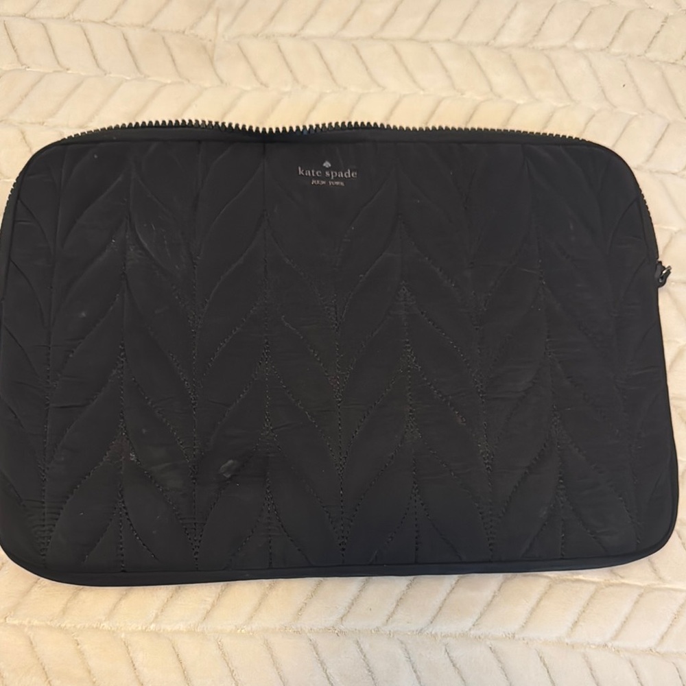 Kate Spade Black Quilted Laptop Case